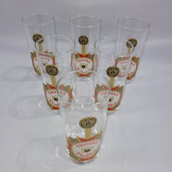 Troika Vodka Vintage Glass Set 6 Whiskey Beer Glasses - Picture 1 of 1